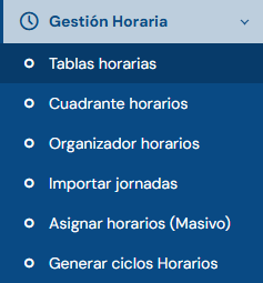 tablas horarias