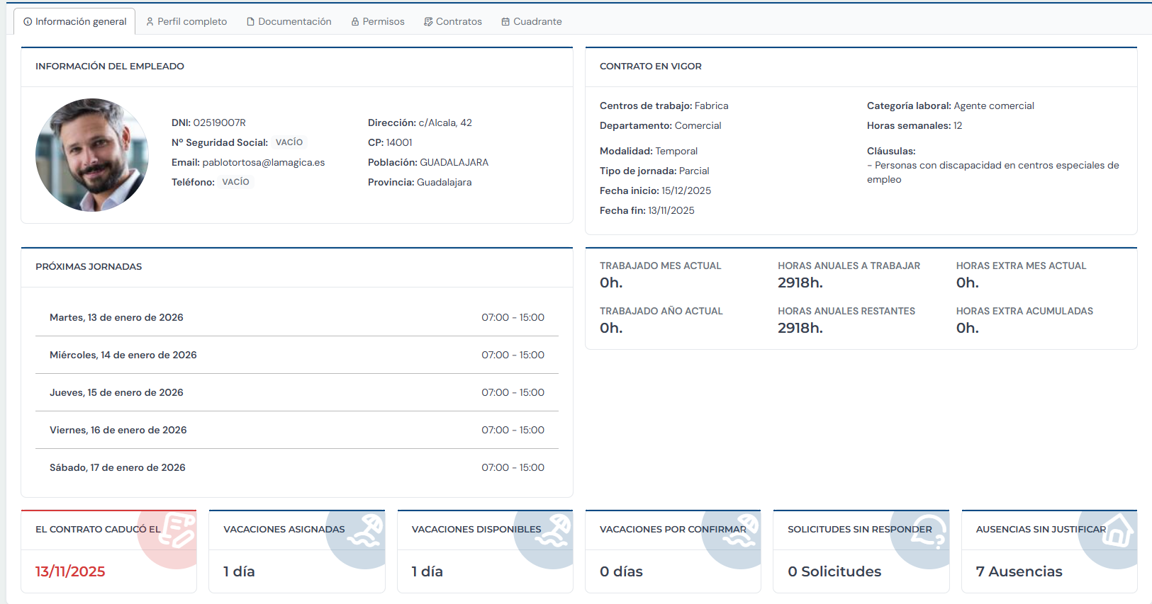información general ficha