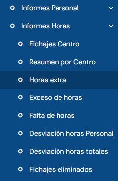 Horas Extra / Exceso de Horas / Falta de horas